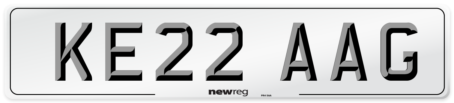 KE22 AAG Number Plate from New Reg